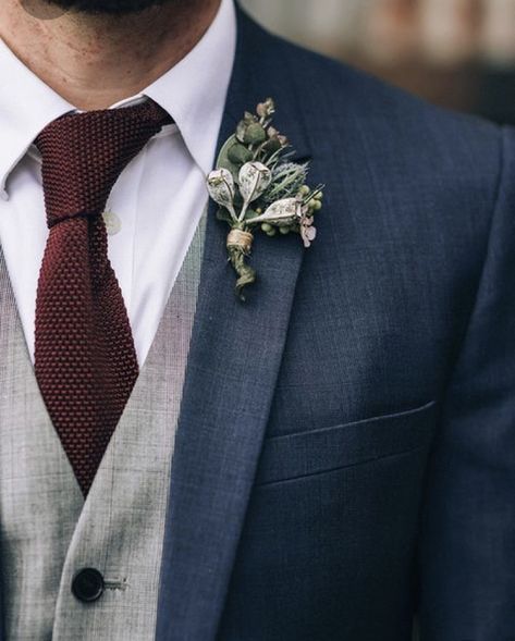 Groom will be as pictured, groomsmen will have no vest and a navy tie. Vintage Wedding Suits, Wedding Suits Men Grey, Groom Suit Navy, Vintage Suit Men, Grey Suit Wedding, Wedding Tux, Wedding Suits Groom, Groom Looks, Fall Wedding Colors