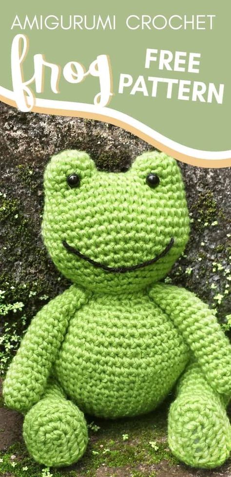 Crochet plushies Frog Plush Crochet Pattern, Frog Lovey Crochet Free Pattern, Frog Crochet Pattern Free, Crochet Frog Pattern Free, Frog Crochet Pattern, Crochet Project Free, Frog Crochet, Frog Pattern, Whimsical Animals