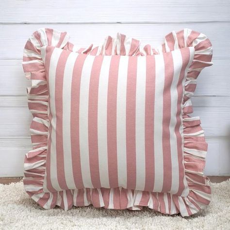 Bohemian Frill Linen Striped Pillow Cover - Ruffle Pillow - Striped Throw Pillow - Different Color Options With Frill Edges - Home Gift Ruffle Pillow, Stripe Throw Pillow, Beautiful Bedroom, Artistic Home, Striped Throw, Striped Pillow, Dynamic Design, Water Repellent Fabric, Stripe Pillow