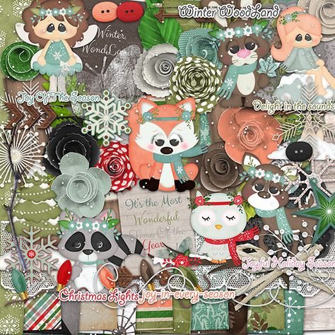 Free Digital Scrapbook Kits: Woodland Winter Cluster Flower Freebie Free Digital Scrapbooking Kits, Scrapbook Kits Free, Scrapbook Embellishments Diy, Woodland Winter, Digital Paper Free, Rice Paper Decoupage, Digital Scrapbooking Freebies, Embellishment Diy, Labels Printables Free