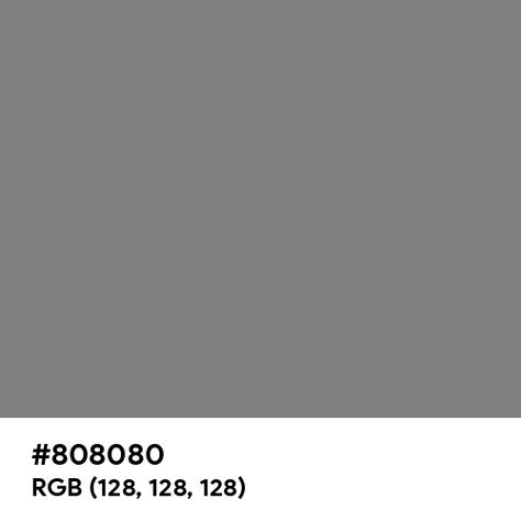 Pure Gray color hex code is #808080 Gray Hex Code, Gray Hex, Gray Paint Colors, Light Spectrum, Split Complementary Colors, Rainbow Palette, Web Colors, Neutral Paint Colors, Gray Paint