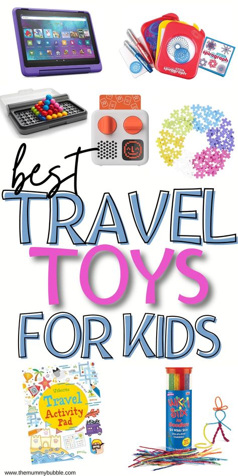 Brilliant travel toys for kids that will actually keep them entertained on vacation and during long journeys. Easy to pack in carry on and super fun for children. Travel Must Haves For Kids, Toddler Plane Activities, Travel Ideas For Kids, Travel Toys For Kids, Travel Activities For Kids, Baby Travel Toys, Best Toddler Toys, Best Airplane, Best Travel Gifts