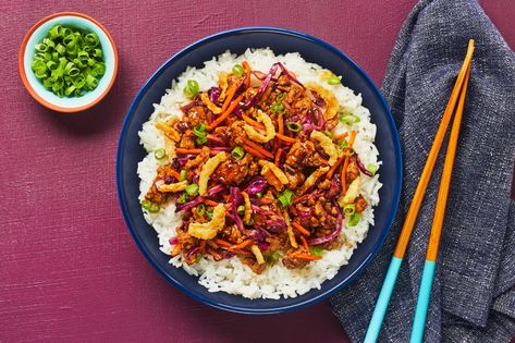 Sweet Chili Pork & Cabbage Stir-Fry Recipe | HelloFresh Pork And Cabbage Stir Fry, Sweet Chili Pork, Chili Pork, Weeknight Dinner Recipes, Sweet Chili Chicken, Sauteed Cabbage, Cabbage Stir Fry, Chefs Plate, Pork And Cabbage