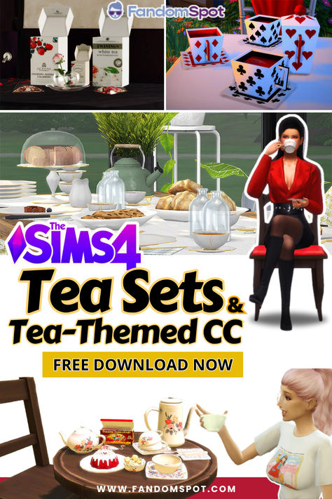 Looking for some tea & crumpets? Well this TS4 list has a little bit of everything, from tea bags to custom tea sets and food to go along with your next tea party. Tea Etiquette, Twinings Tea, Tea And Crumpets, Cups Of Tea, Outdoor Pavilion, Mind Blowing Facts, Small Lake, Tea Sets Vintage, Mad Tea Party