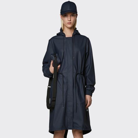 Monogram Jacket, Rain Parka, Rains Long Jacket, Waterproof Jacket Women, Waterproof Parka, Fishtail Parka, Country Attire, Navy Jacket, Types Of Jackets