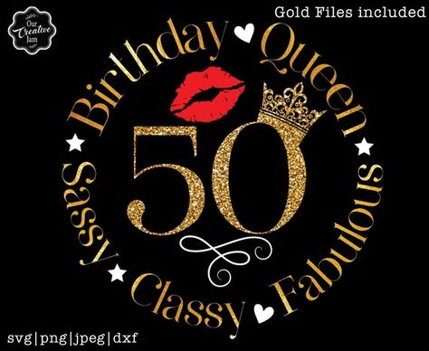 50th Birthday Tshirt Ideas For Women, 50th Birthday Shirts For Women, Happy 50th Birthday Wishes, 50th Birthday Cards For Women, 50th Birthday Svg, Rhinestones Designs, 50th Birthday Wishes, Fabulous 50, Queen Images