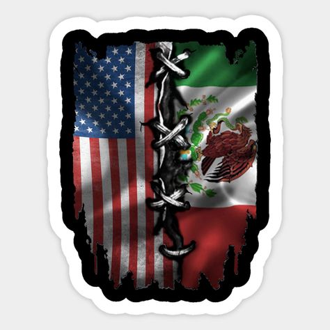 Mexican American Flag, Mexican American Culture, American Stickers, Traditional Style Tattoo, Mexican Culture Art, Aztec Tattoo, Mexican Flag, Mexican Flags, Mexico Flag