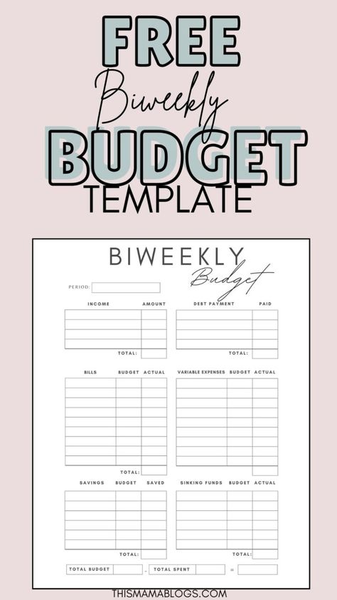 How to Budget Biweekly Income (Free Budget Template!) - This Mama Blogs Cute Budget Template Excel, The Budget Mom Printables Free, Budget Finances Printables, Free Budgeting Templates, Downloadable Budget Template, Good Notes Budget Template, Budget Spreadsheet Template Free, Goodnotes Budget Template Free, Budget Worksheet Printable Free