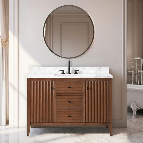 PRICES MAY VARY. [Quality Construction] This 48 inch Bathroom Vanity features solid wood frame, making it better adapt to humid environments, ensuring the long service life of the cabinets. Faucet Not Included [Elegant Ceramic Sink] The Bathroom Vanity with Single sink is very easy to clean and can easily maintain their luster and brightness after long-term use, providing both durability and easy maintenance [Ample Storage Space] Vanity Art bathroom cabinet offer multiple separate spaces, including drawers, to help you neatly organize and store various bathroom accessories [Versatile Placement] The size and shape of our bathroom vanities storage make them suitable for various settings, from the bedroom and living room to the farmhouse and kitchen [Vanity Measurements] Vanity countertop:48" 42 Inch Bathroom Vanity, Bathroom Vanity Storage, Vanity Art, Vanity With Sink, Bathroom Vanity Cabinet, Kitchen Vanity, Single Sink Bathroom, Vanity Countertop, Marble Countertop