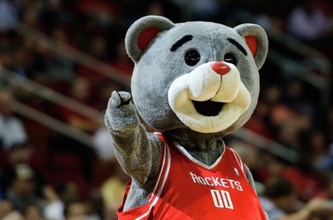 Houston Rockets mascot Clutch Rockets Basketball, The Jersey Devil, Texas Sports, Basketball Highlights, Houston Cougars, Team Mascots, Basketball Uniforms, Sports Memes, Nba Teams