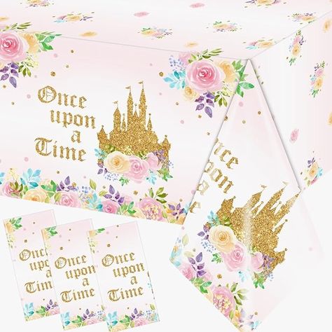 Amazon.com: Dydamud 3PCS Princess Birthday Party Tablecloths Decorations,Once Upon a Time Birthday Decorations Plastic Princess Castle Party Floral Table Cover for Girls Birthday Party, Baby Shower : Toys & Games Once Upon A Time 1st Birthday Party Theme, One-ce Upon A Time Birthday, Once Upon A Time Birthday Party Theme Decoration, Once Upon A Time 1st Birthday Photoshoot, Once Upon A Time Birthday Party Invitations, Castle Party, Table Cloth Decorations, Party Table Cloth, Princess Castle