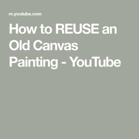 How to REUSE an Old Canvas Painting - YouTube Reuse Old Canvas, Old Canvas Painting, Mind Painting, Audio Books Free, Square Canvas, Old Paintings, Canvas Board, Painting Supplies, Painting Art