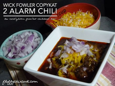 wick-fowlers-2-alarm-chili-arial Two Alarm Chili Recipe, 2 Alarm Chili Recipe, Chili Seasoning Recipe, Diy Mixes, Gluten Free Chili, Chili Cook Off, Copykat Recipes, Lchf Recipes, Low Carb Soup