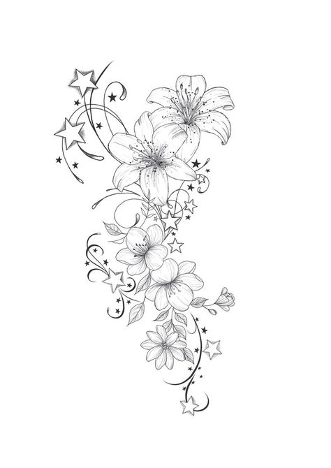 Female Arms, Tattoo Ideas For Female, Tiger Lily Tattoos, Cute Thigh Tattoos, Lillies Tattoo, Lily Tattoo Design, Lily Flower Tattoos, Sharpie Tattoos, Best Tattoo Ideas