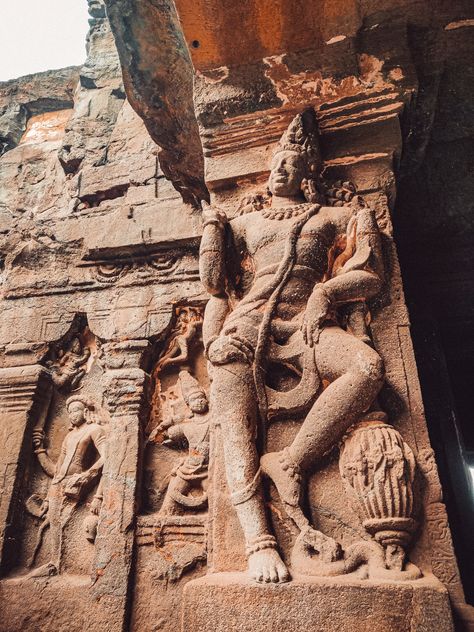 #ellora caves #kailash #india Ellora Caves Sculpture, Kailash Temple, Ellora Caves, Temple India, Brown Aesthetic, Incredible India, Sanskrit, India Travel, Temple