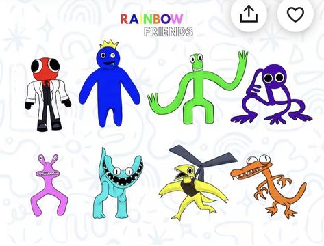 Rainbow Friends Characters, Friends Png, Roblox Game, Rainbow Friends, Large Paper Flowers, Paper Flower Template, Friends Characters, Kids Artwork, Let The Fun Begin