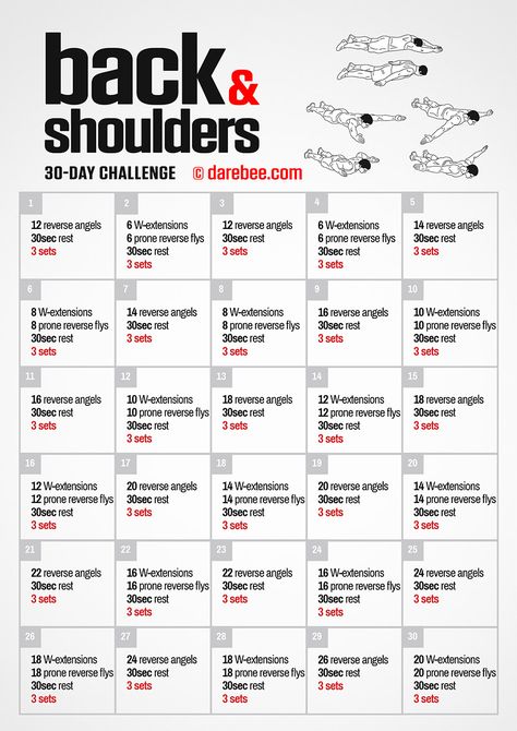 Back & Shoulders Challenge Back Challenge 30 Day, 30 Day Back Challenge, Back Workout Challenge, Darbee Workout, Darebee Workout, Viking Workout, Fitness Infographic, Back Challenge, Cardio Challenge