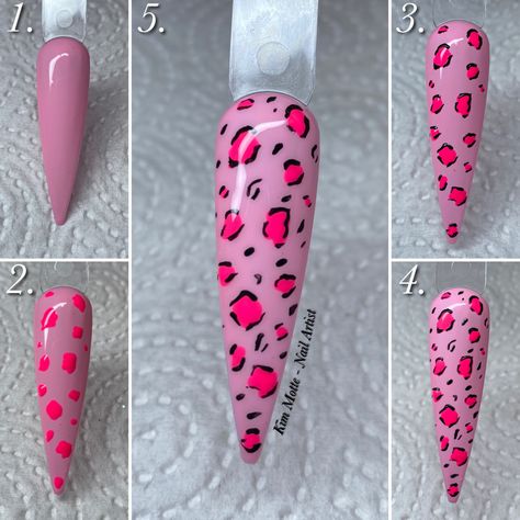 Mail Inspo Beginner, Nail Art Designs Step By Step, Nail Art Step By Step, Beginner Nail Designs, Rosette Pattern, Cheetah Nail Designs, Print Nail Art, Animal Print Nails Art, Quick Nail