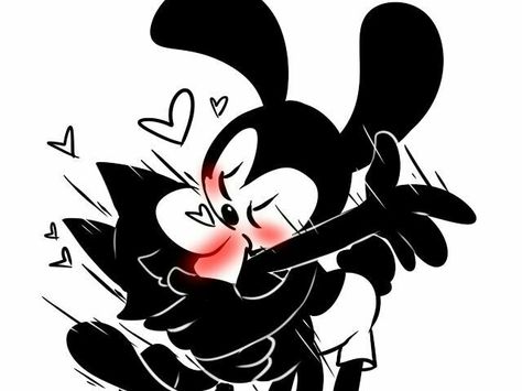 Oswald x Felix #2 Felix X Oswald, Quest For The Ink Machine, Bendy And Boris, Old Cartoon Characters, Easy Disney Drawings, Stick Figure Animation, Epic Mickey, Cartoon Ships, Oswald The Lucky Rabbit