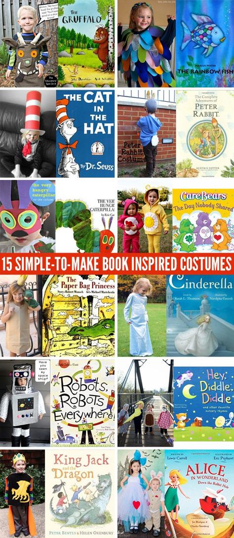 15 Simple-to-Make Book Inspired Costumes for Book Week, World Book Day or Halloween Book Inspired Costumes, Rainbow Fish Costume, Kids Book Character Costumes, Storybook Character Costumes, Book Characters Dress Up, Inspired Costumes, Book Character Day, Children's Book Characters, Character Dress Up