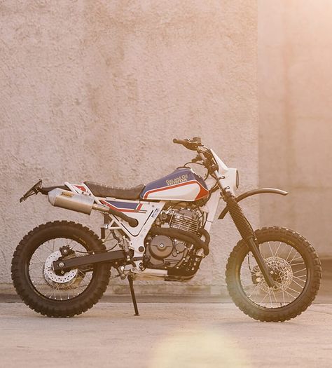 Custom Bikes Motorcycles, Evil Knievel, Supermoto Bikes, Street Tracker Motorcycle, Brat Motorcycle, Honda Dirt Bike, Honda Scrambler, Motorbike Art, Tracker Motorcycle