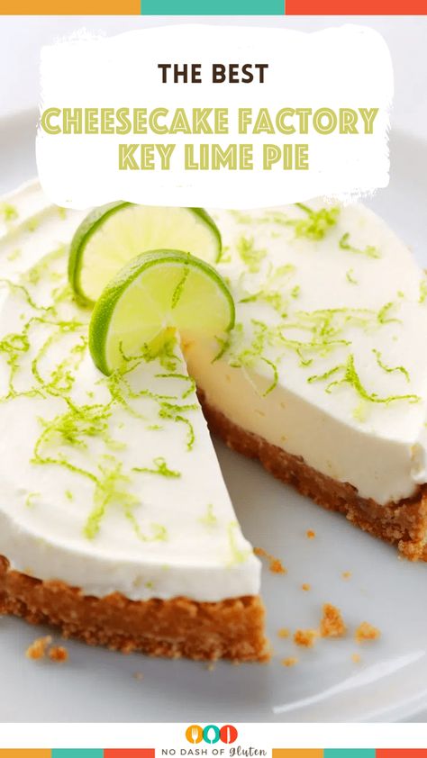 Discover pure dessert bliss with our Cheesecake Factory Key Lime Pie! Delight in the velvety cream cheese filling infused with zesty key lime juice, topped with fluffy whipped cream. Try this heavenly recipe and treat yourself to a slice of tangy perfection today! Creative Cheesecake Recipes, Gluten Free Key Lime Pie, Key Lime Cheesecake Recipe, Key Lime Pie Cheesecake, Cream Cheese Pie Recipes, Lime Desserts, Key Lime Cheesecake, Smart Food, Cream Cheese Pie