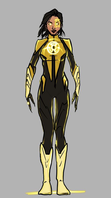 Yellow Superhero, Yellow Lanterns, Sinestro Corps, Jessica Cruz, Hero Ideas, Superhero Costumes Female, Orange Lanterns, Superhero Designs, Yellow Lantern