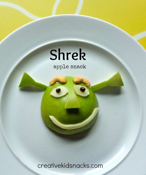 Shrek Snacks, Creative Snacks For Kids, Shrek Food, Healthy Kids Snacks, Apple Snacks, Snack For Kids, Creative Snacks, Snacks For Kids, Kids Healthy