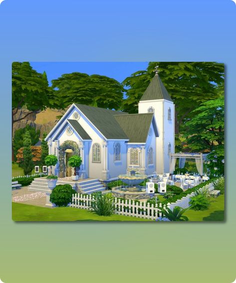 Sims 4 House CC: Wedding Chapel     NO CC By Flubs79 Gaming Wedding, Sims 4 House Cc, Reading Wedding, Sims 4 House, The Sims 4 Lots, House Mediterranean, Hall House, Sims 4 Cc Download, Villa Rosa