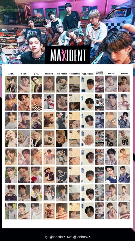 Stray Kids Maxident Album Photocard and Inclusions Template Bang Chan Lee Know (Minho) Seo Changbin Hwang Hyunjin Han Jisung Lee Felix Kim Seungmin I.N (Yang Jeongin) Maxident Ot8, Stray Kids Photocard Template, Stray Kids Maxident, Soap Labels Template, Tractor Coloring Pages, Tulip Colors, Photocard Template, Hyunjin And In, Email Template Design