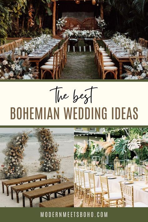 Calling all bohemian brides and grooms! Explore our curated collection of the best bohemian wedding ideas to add a touch of whimsy to your special day. From boho-chic attire to nature-inspired boho wedding decorations, let your unique style shine on your wedding day. Discover the best boho wedding inspo, bohemian wedding decor, and more in this boho wedding guide. Boho Wedding Food, Bohemian Wedding Decor, Bohemian Wedding Theme, Rustic Bohemian Wedding, Cheap Boho, Bohemian Wedding Ideas, Boho Wedding Theme, Divine Union, Smith Wedding