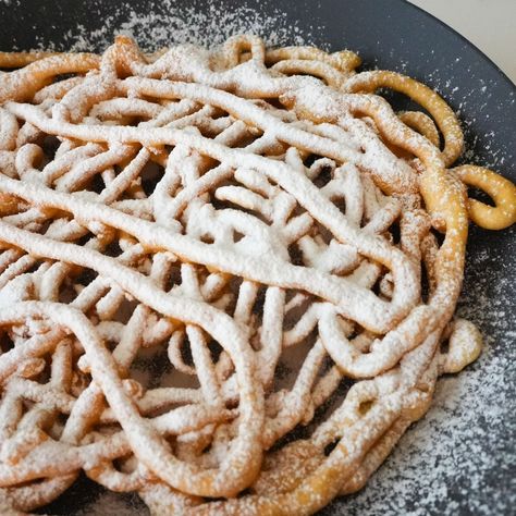 State Fair Funnel Cake Fair Funnel Cake Recipe, Funnel Cake Recipe Easy, Homemade Funnel Cake, Funnel Cake Recipe, Funnel Cakes, Bake Sale Recipes, How To Make Pancakes, Funnel Cake, State Fair