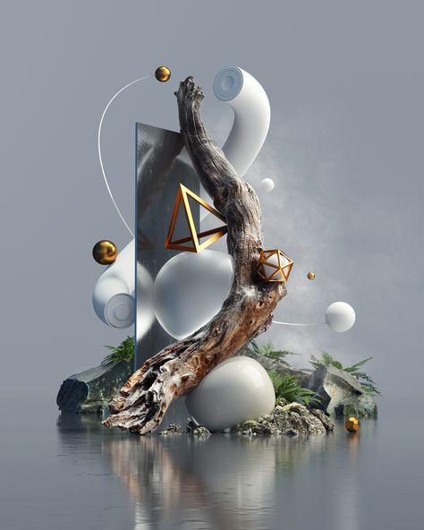 CONNECT on Behance Nature 3d, Direction Graphic Design, Futuristic Art, 3d Artwork, Abstract Nature, Digital Artists, 3d Illustration, Cinema 4d, Abstract Shapes