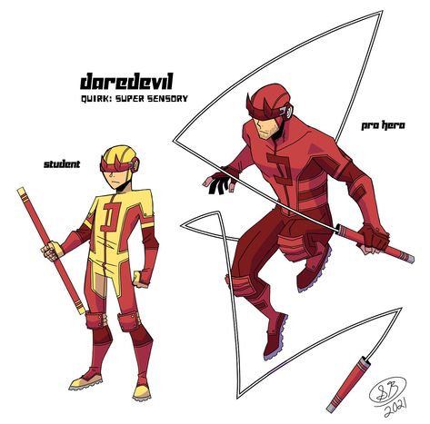 Taku on Twitter: "Hero: Daredevil Quirk: Super Sensory Matt Murdock was born blind, but when his quirk kicked in at age 4, he was overwhelmed by his new enhanced senses He learned to live with them and now uses them as the hero Daredevil… https://t.co/XVDPv8o7BP" Spencer Blair, Mha Crossover, Marvel Academy, Hero Concept, Daredevil Art, Double Dare, Matt Murdock, Marvel Daredevil, Marvel Artwork