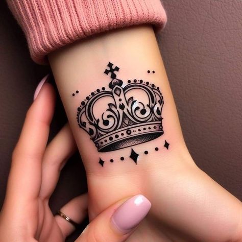 Small Celtic Tattoos, Crown Tattoos For Women, Roses Tattoos, Crown Tattoos, Wrist Band Tattoo, Small Symbol Tattoos, 30 Tattoo, Simple Tattoos For Women, Cool Wrist Tattoos