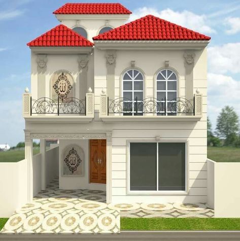 5 Marla Spanish Front Elevation, Indian House Exterior Design, 10 Muharram, Hut House, Commercial Design Exterior, Indian House, Indian House Plans, House Outer Design, Small House Elevation