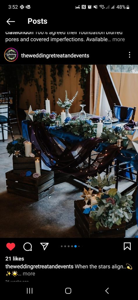 Celestial Wedding Sweetheart Table, Celestial Wedding Party, Celestial Sweetheart Table, Celestial Wedding Aisle, Moon Wedding Centerpieces, Celestial Wedding Table Setting, Starfall Themed Wedding, Celestial Backyard Wedding, Velaris Themed Wedding