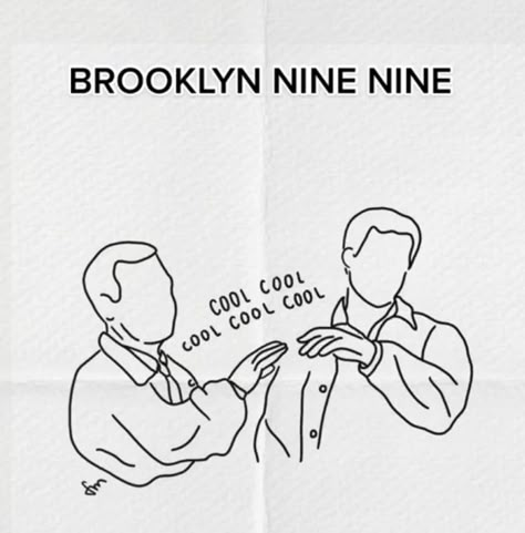 Brooklyn Nine Nine Sketch, Brooklyn Nine Nine Embroidery, B99 Tattoo Ideas, Brooklyn Nine Nine Drawing, Brooklyn Nine Nine Tattoo Ideas, Brooklyn 99 Tattoo Ideas, Tv Show Tattoos Ideas, Brooklyn 99 Art, Brooklyn Nine Nine Tattoo