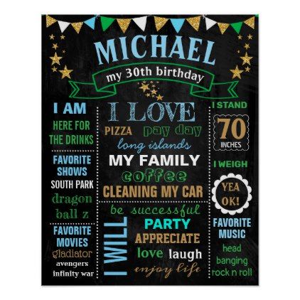 Adult Birthday Man Men 30th Party chalkboard sign Birthday Party Man, Party Chalkboard Sign, Party Chalkboard, Boyfriend Birthday Quotes, Birthday Balloons Pictures, Birthday Man, Chalkboard Birthday, Birthday Men, 30th Party