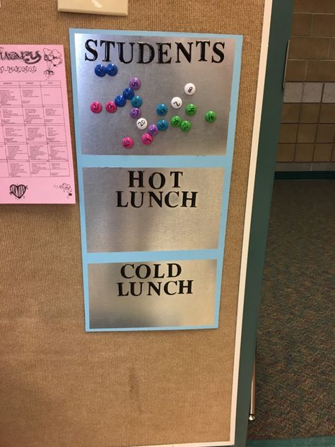 Hot Lunch Cold Lunch Chart Classroom, Lunch Count Ideas Classroom, Lunch Chart, Preschool Sign In, Lunch Count, Classroom Visuals, Student Lunches, Lesson Activities, Hot Lunch