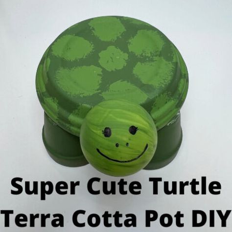 Super Cute Turtle Terra Cotta Pot DIY For Your Home - Chas' Crazy Creations Clay Pot Outdoor Decor, Turtle Terra Cotta Pot Crafts, Terra Cotta Turtles, Clay Pot Turtles Terra Cotta, Clay Pot Saucer Crafts, Turtle Clay Pots, Clay Pot Turtle, Turtle Flower Pot, Mushroom Terra Cotta Pots