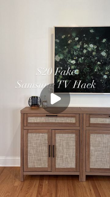 Lauren Emily Wiltse | KC Home Inspiration & Lifestyle (Lindmark) on Instagram: "How to Make a DIY Samsung Frame TV for Under $20 part 2! Sharing how to get whatever art you want as the wallpaper on your Apple TV 🤍 turn on captions!!

Comment NEED for an instant DM with 🔗 to shop! 
I recently shared how I made our TV look like it had a frame using $20 wood tape + Youtube (see my last vid). Today I am showing you how to add any art you want if you have an Apple TV!
This is such a fun and easy home DIY that will elevate your space on a budget😊

Samsung frame TV hack DIY, home DIY, amazon finds, amazon home, interior design, budget friendly decor, inexpensive decor" Mounted Tv Above Dresser, Interior Design Budget, Tv Hacks, Easy Home Diy, Inexpensive Decor, Budget Friendly Decor, The Wallpaper, Mounted Tv, Samsung Frame Tv