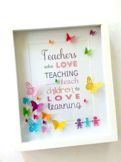 Shadow Box For Teachers Gifts, Teachers Day Unique Gift, Teachers Day Frame, Teacher Shadow Box Ideas, Handmade Gifts For Teachers, Cricut Teacher Gifts, Gifts Quotes, Quotes Teacher, Cuadros Diy