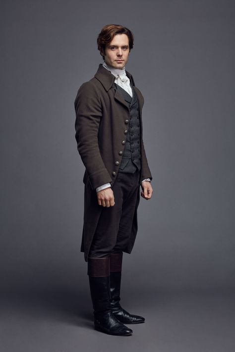 Poldark 3 19 Century Fashion Men, Victorian Suit Mens, Victorian Male Fashion, Dwight Enys, Victorian Suits, Regency Mens Fashion, Victorian Mens Fashion, 19th Century Men, Victorian Gentleman