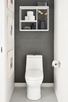 Toilet Closet, Makeover Kamar Mandi, Toilet Room Decor, Small Toilet Room, Modern Wall Shelf, Downstairs Toilet, Toilet Room, Small Toilet, Half Bathroom