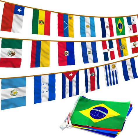 Latin Party, Sports Bars, Outdoor Kit, Bunting Flag, America Latina, Flag Banners, Porto Rico, Hispanic Heritage, Welcome To The Party