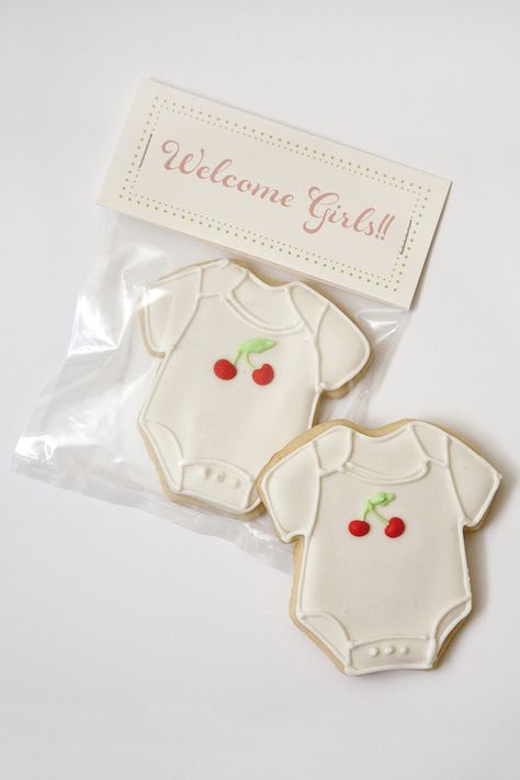 Event Company Logo, Holiday Cookie Gift, Onesie Cookies, Cookies Holiday, Food Advice, Sugar Cookie Royal Icing, Cherry Baby, Cookie Bouquet, Summer Cookies