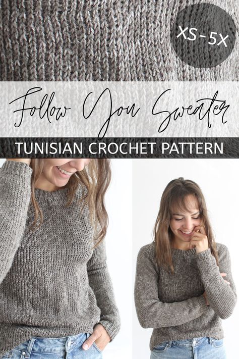 #crochetpattern #tunisiancrochetpattern #tunisiancrochetknitstitch #tunisiancrochetsweater #tunisiancrochetpullover #tunisiancrochettop #tunisiancrochet #crochetsweater #crochetpullover #crochet #suéterganchillo #ganchillo #tejer #häkeln Tunisian Crochet Pattern, Tunisian Crochet Patterns, Tunisian Crochet Stitches, Crochet Jumper, Crochet Sweater Pattern Free, Pull Crochet, Stitch Crochet, Crochet Clothes Patterns, Crochet Cardigan Pattern