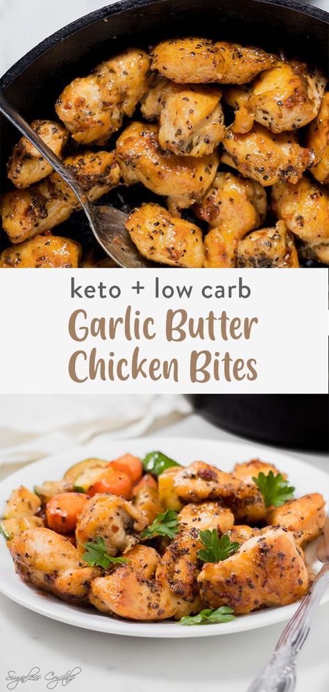 Garlic Butter Chicken Bites, Butter Chicken Bites, Chicken Bites Recipes, Egg Diet Plan, Low Carb Low Fat Recipes, Low Carb Chicken Recipes, Boiled Egg Diet Plan, Garlic Butter Chicken, Boiled Egg Diet