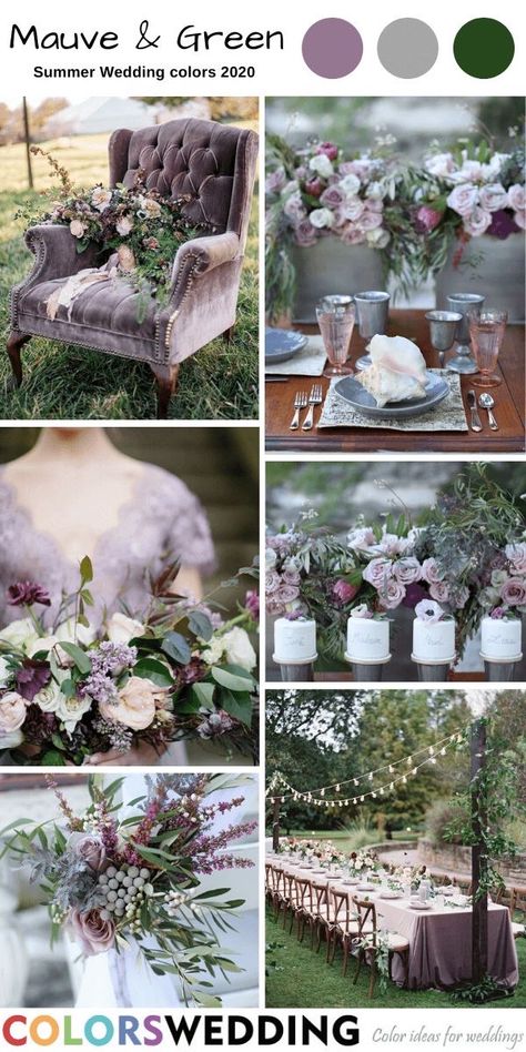 Lavender And Green Wedding Centerpieces, Dusk Purple Wedding, Emerald Green And Mauve Wedding, Lavender And Emerald Wedding, Emerald Green And Purple Wedding Decor, Dark Green And Light Purple Wedding, Emerald And Purple Wedding, Mauve And Green Wedding, Emerald Green And Purple Wedding